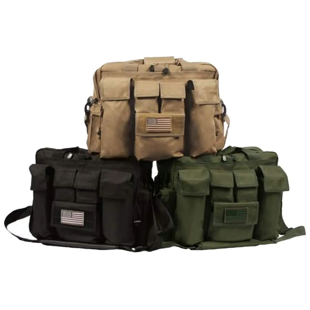 LA Police Gear Tactical Mil-Spec Jumbo Operator Diaper Bag, Men's Diaper Bag, Women's Diaper Bag - Black