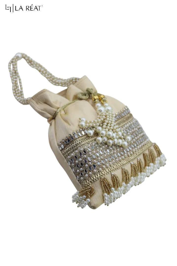 La Reat's Syna Spark  Women's Bridal Fancy Party Hand Embroidery Potli Bags, Ladies Purse Wallets, Evening Clutches, Handbags.