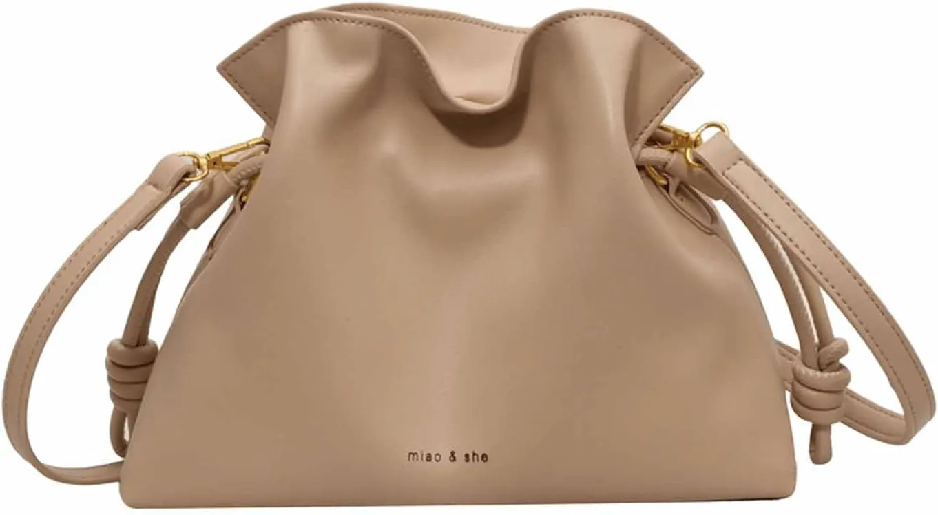 Ladies' Fashionable Minimalist Drawstring Bucket Bag - Stylish and Versatile Handbag for Women