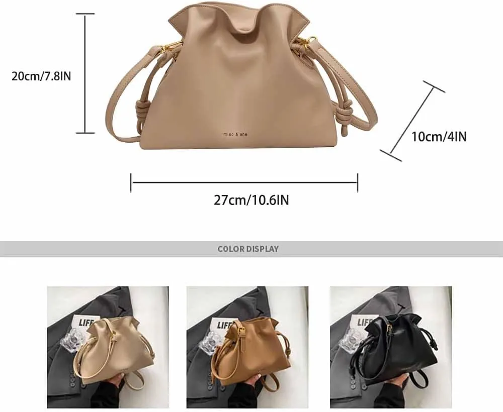 Ladies' Fashionable Minimalist Drawstring Bucket Bag - Stylish and Versatile Handbag for Women