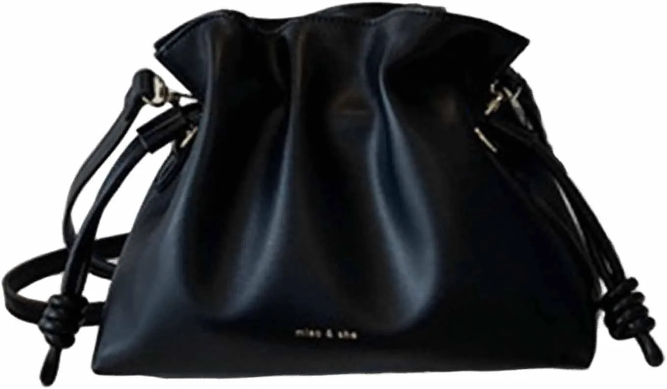 Ladies' Fashionable Minimalist Drawstring Bucket Bag - Stylish and Versatile Handbag for Women