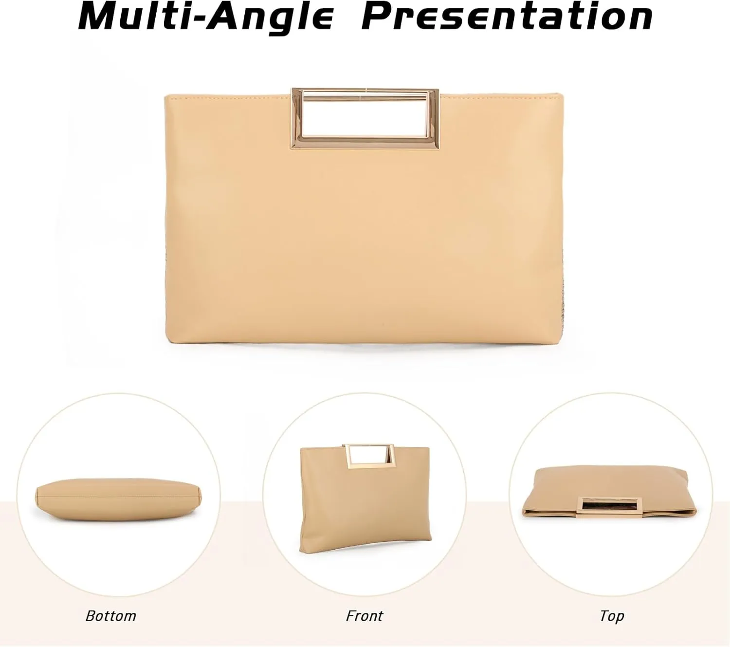 Lanpet Women Clutch Purses PU Leather Evening Handbags for Wedding Prom Bridal with Chain Strap