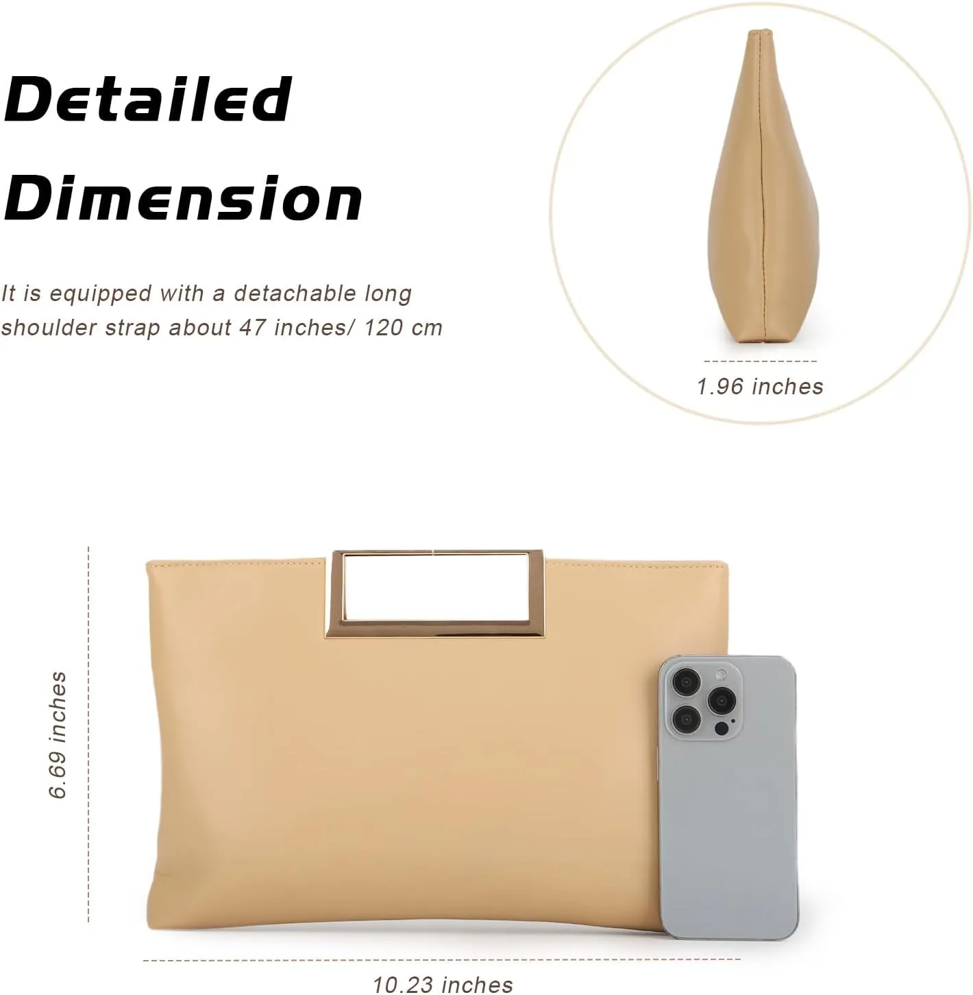 Lanpet Women Clutch Purses PU Leather Evening Handbags for Wedding Prom Bridal with Chain Strap