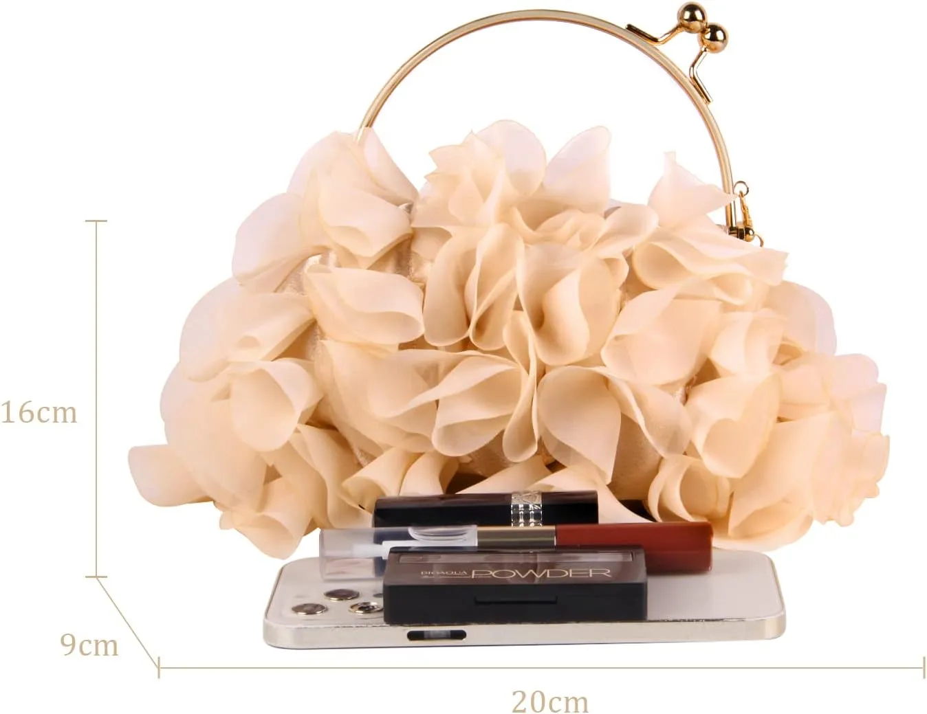 Lanpet Women Floral Clutch Purses Satin Flower Evening Bag Party Prom Handbags