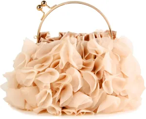 Lanpet Women Floral Clutch Purses Satin Flower Evening Bag Party Prom Handbags