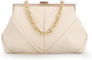 Lanpet Women PU Leather Evening Handbags, Vintage Clutch Purse Chain Strap Shoulder Bag