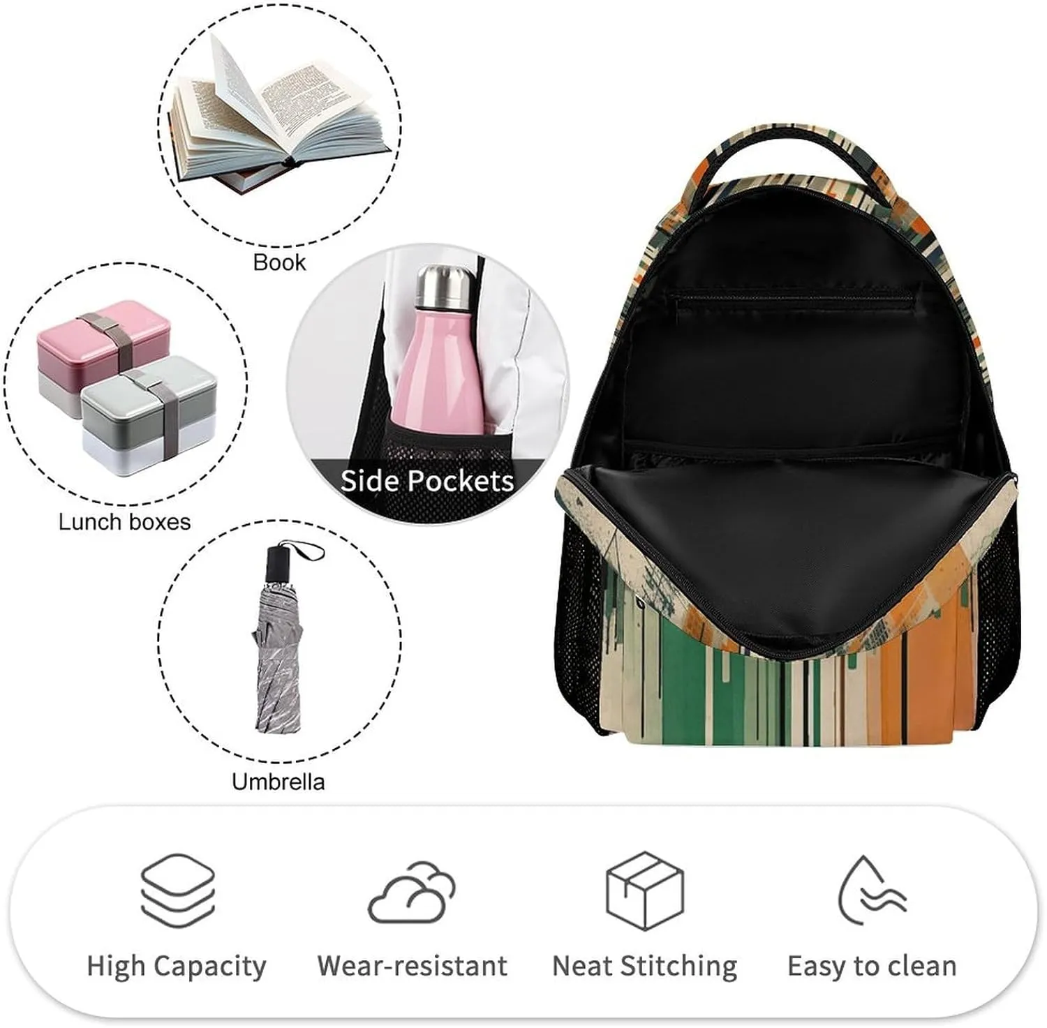Laptop Backpack for Travel Daypack Computer Bag Work Complex Patterns Back Pack Nurse Bag for Hiking