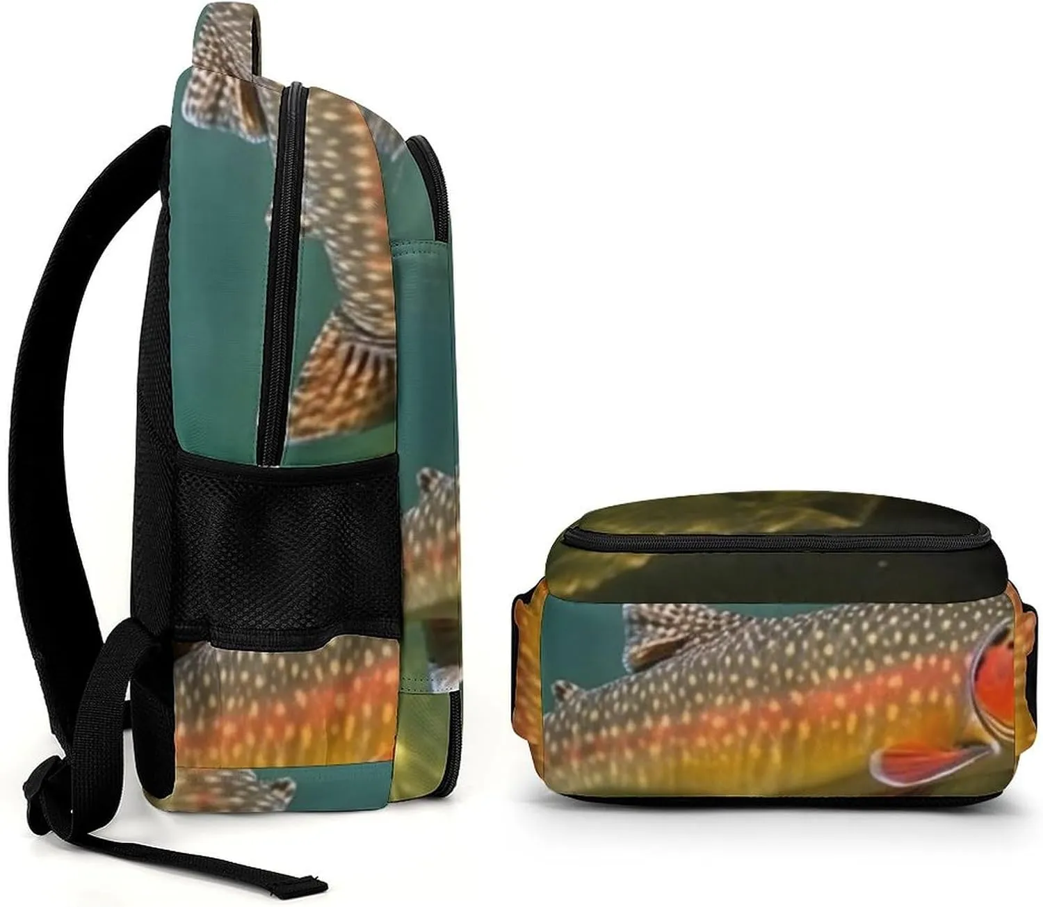 Laptop Backpack for Women Men Daypack Waterproof Brook Trout Fly Fishing Computer Bag Business Work Bag for Travel