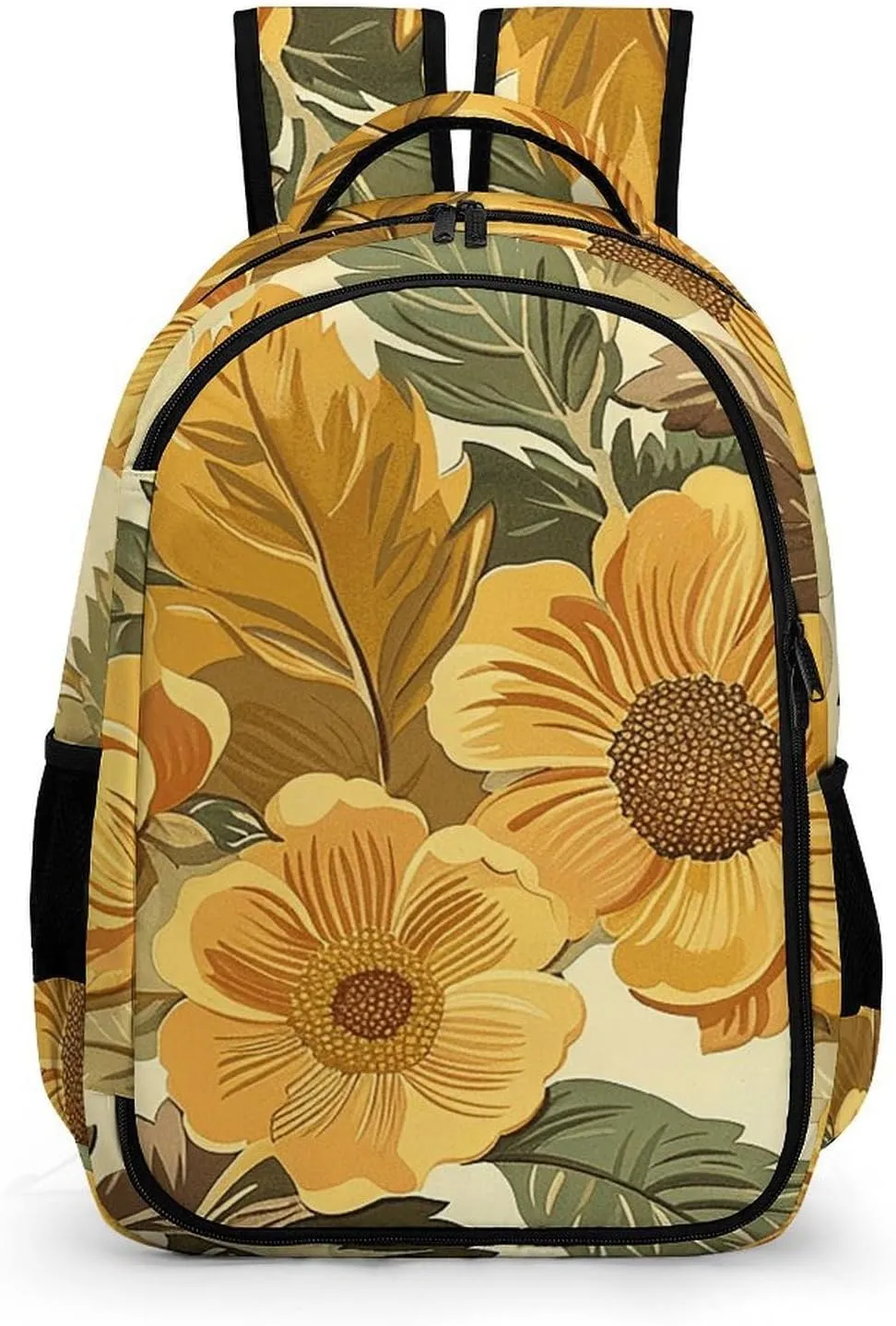 Laptop Backpack for Women Men Daypack Waterproof Large Flowers And Leaves Computer Bag Business Work Bag for Travel