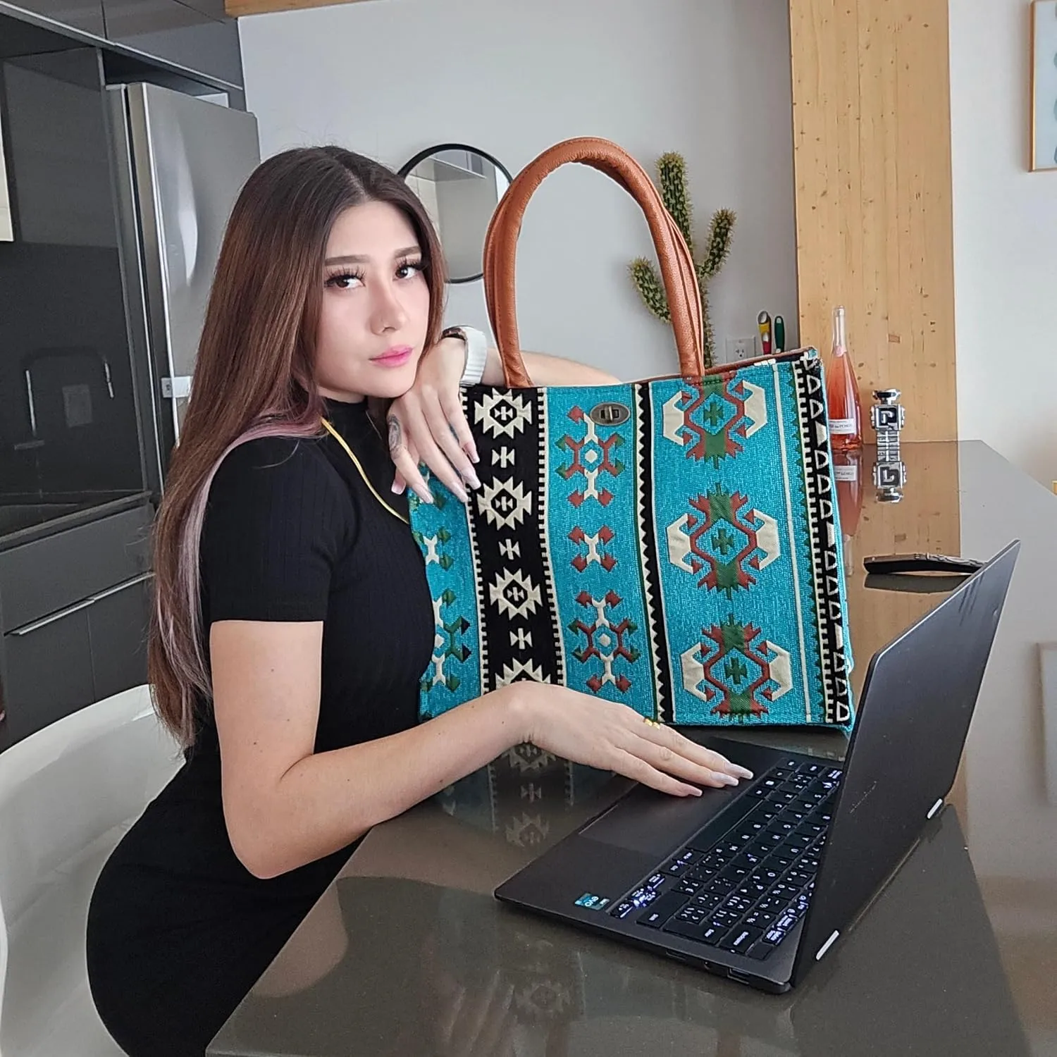 Laptop Tote Bag for Women Stylish Work Purse Office Handbag Travel Briefcase