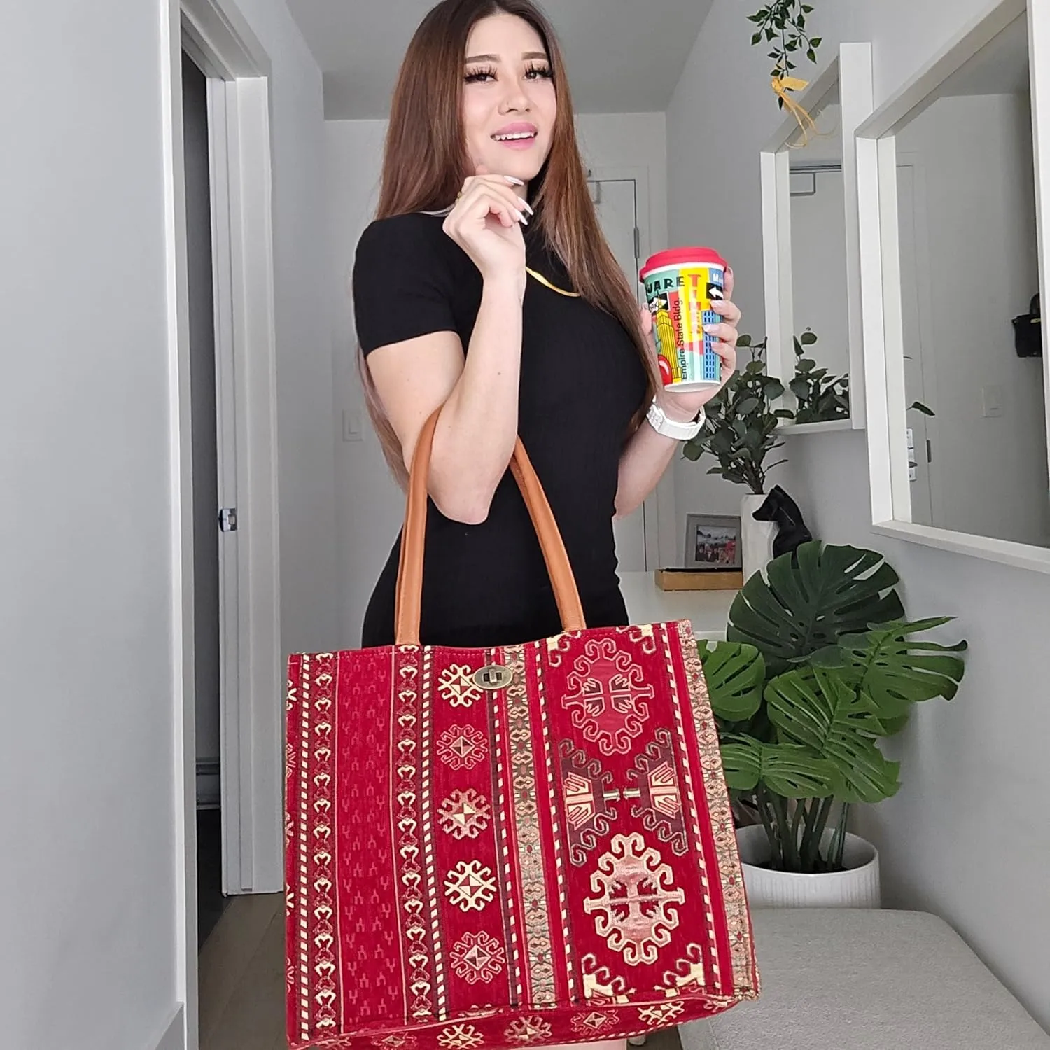 Laptop Tote Bag for Women Stylish Work Purse Office Handbag Travel Briefcase