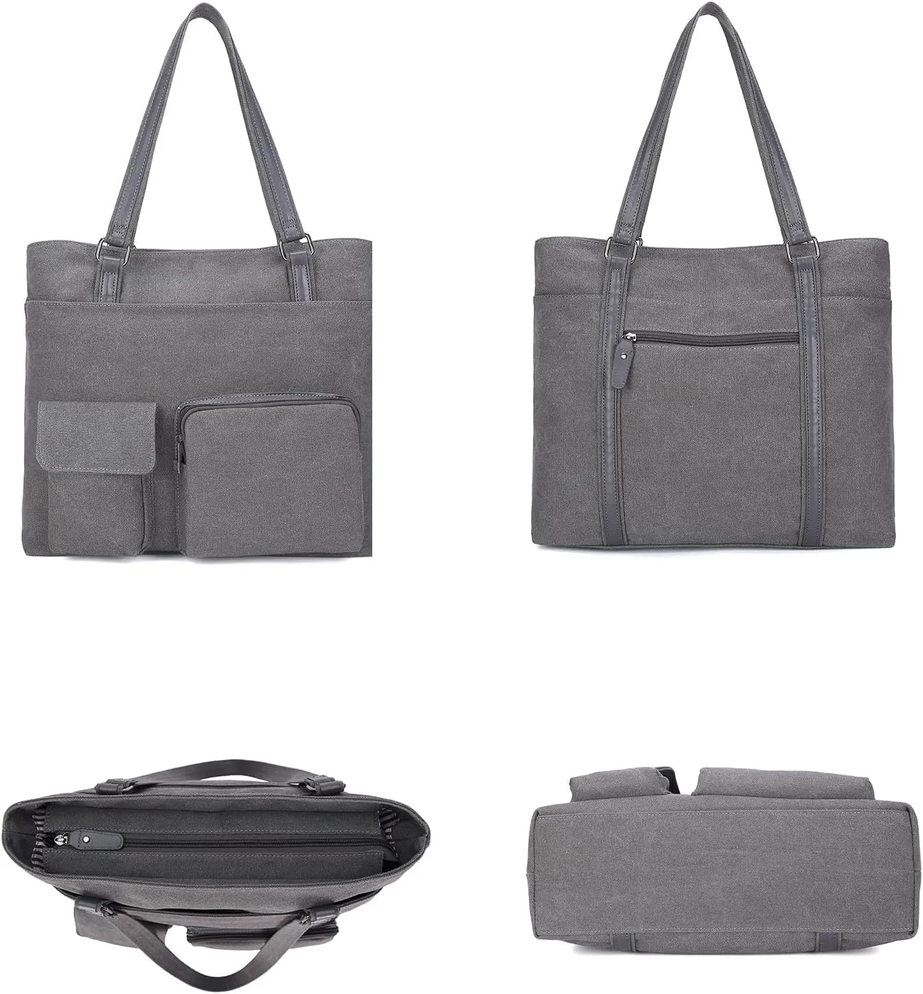 Laptop Tote Bag for Women Work Bags Professional 15.6 Inch Large Canvas Purse with Pockets