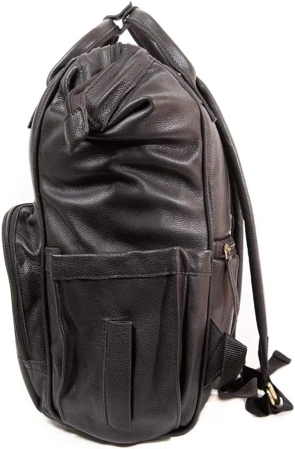 Large Black Leather Diaper Bag Knapsack Genuine Leather Diaper bag Backpack WATERPROOF diaper bag UNISEX