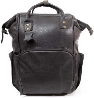 Large Black Leather Diaper Bag Knapsack Genuine Leather Diaper bag Backpack WATERPROOF diaper bag UNISEX