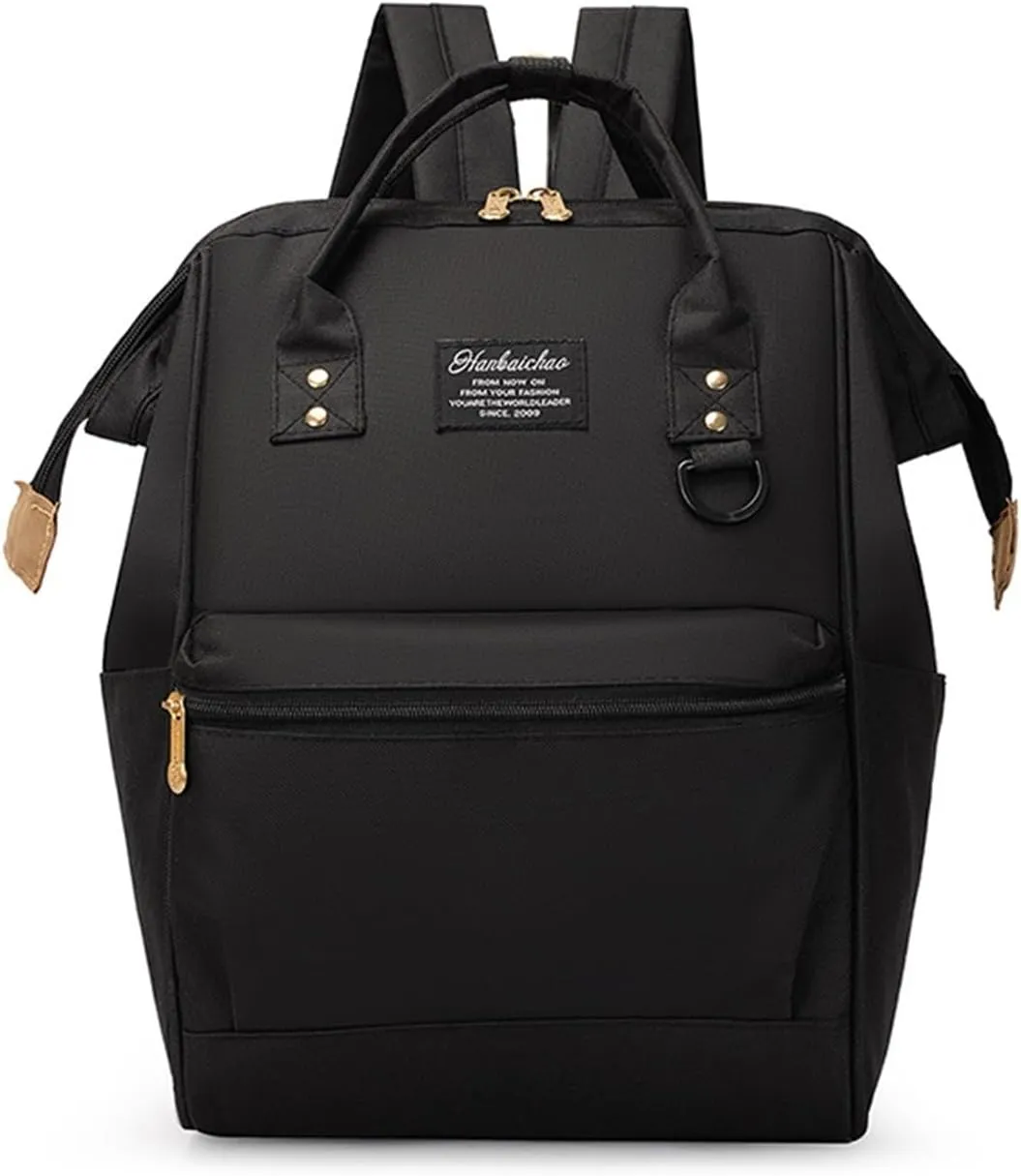 Large Capacity Outdoor Backpack With Contrasting Colors For Mother, Baby, And Mommy Bags(Black)