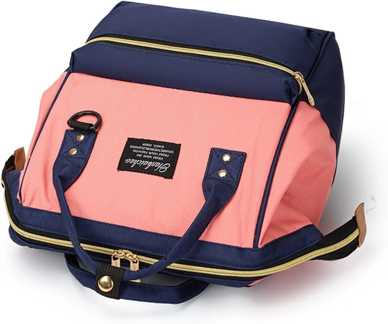 Large Capacity Outdoor Backpack With Contrasting Colors For Mother, Baby, And Mommy Bags(Black)
