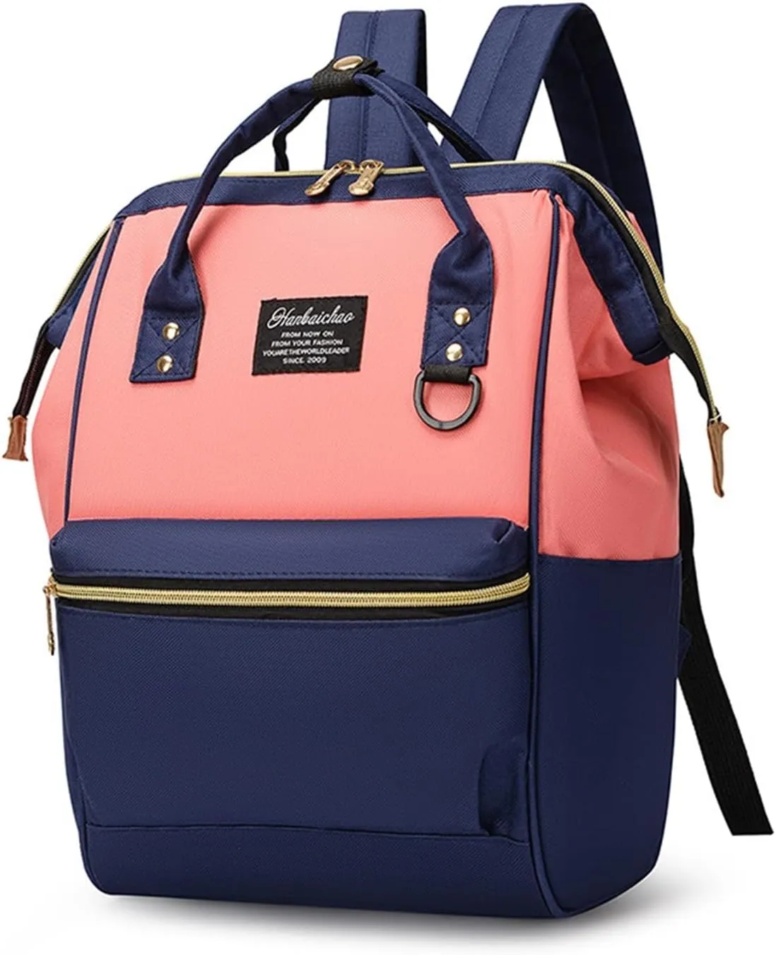 Large Capacity Outdoor Backpack With Contrasting Colors For Mother, Baby, And Mommy Bags(Black)