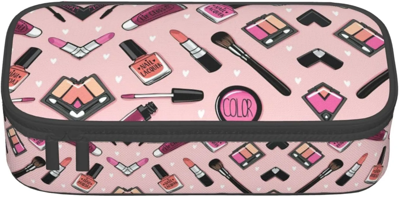 Large Capacity Storage Bag, Office Supplies Box, Modern Girl Cosmetic Makeup Bag, Desk Organizer with Stylish