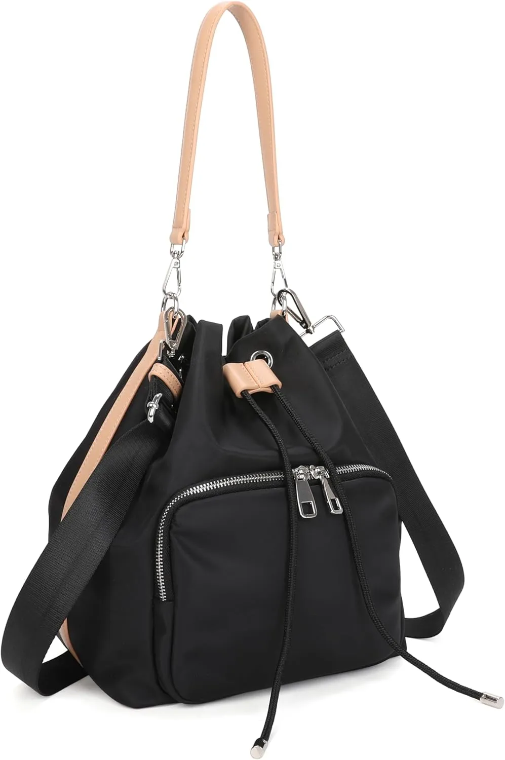 Large capacity women's bucket backpack, crossbody bag, and handbag shoulder bag backpack