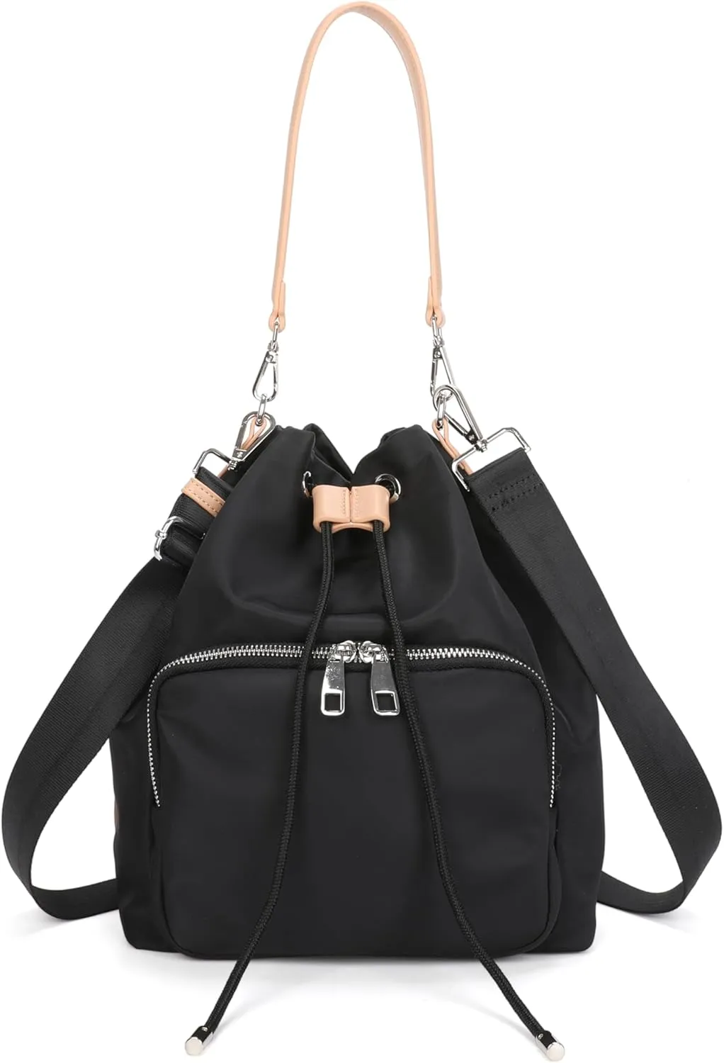 Large capacity women's bucket backpack, crossbody bag, and handbag shoulder bag backpack