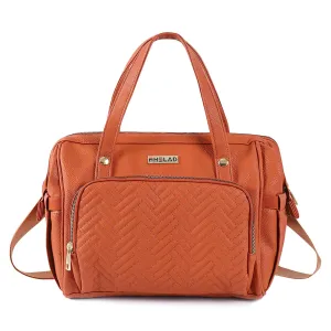 Large Diaper Bag Tote, with 13 Pocket Waterproof Baby Diaper Bag, Stylish Vegan Leather Tote, Organized Nursery Essentials​ (Dark Brown)