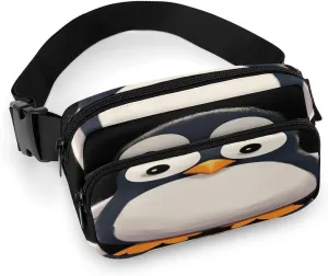 Large Waist Packs with Adjustable Strap,Cute Penguin CrossBody Fanny Pack Casual Bag for Travel Sports Running Hiking