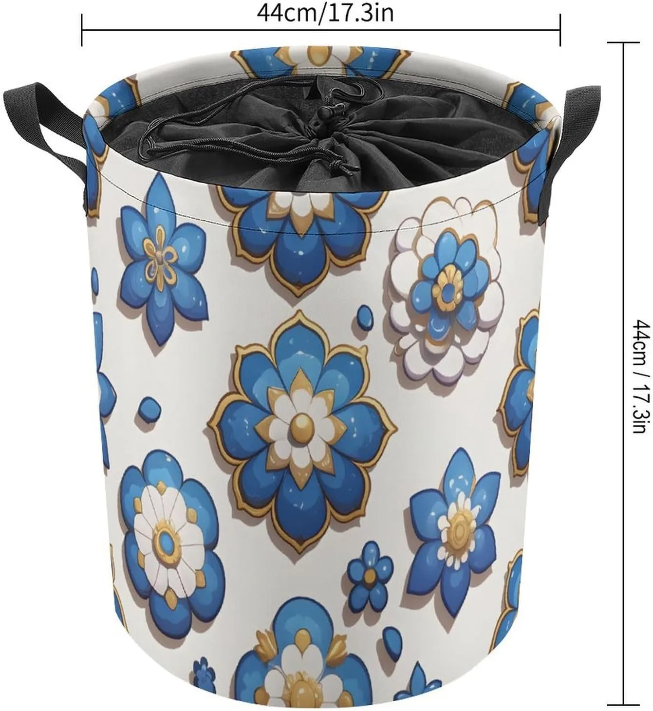 Laundry Hampers, Large Drawstring Laundry Bag, Removable Laundry Bags, Collapsible Storage Bin with Handles for Home Organization, Kids Room, Nursery Pattern
