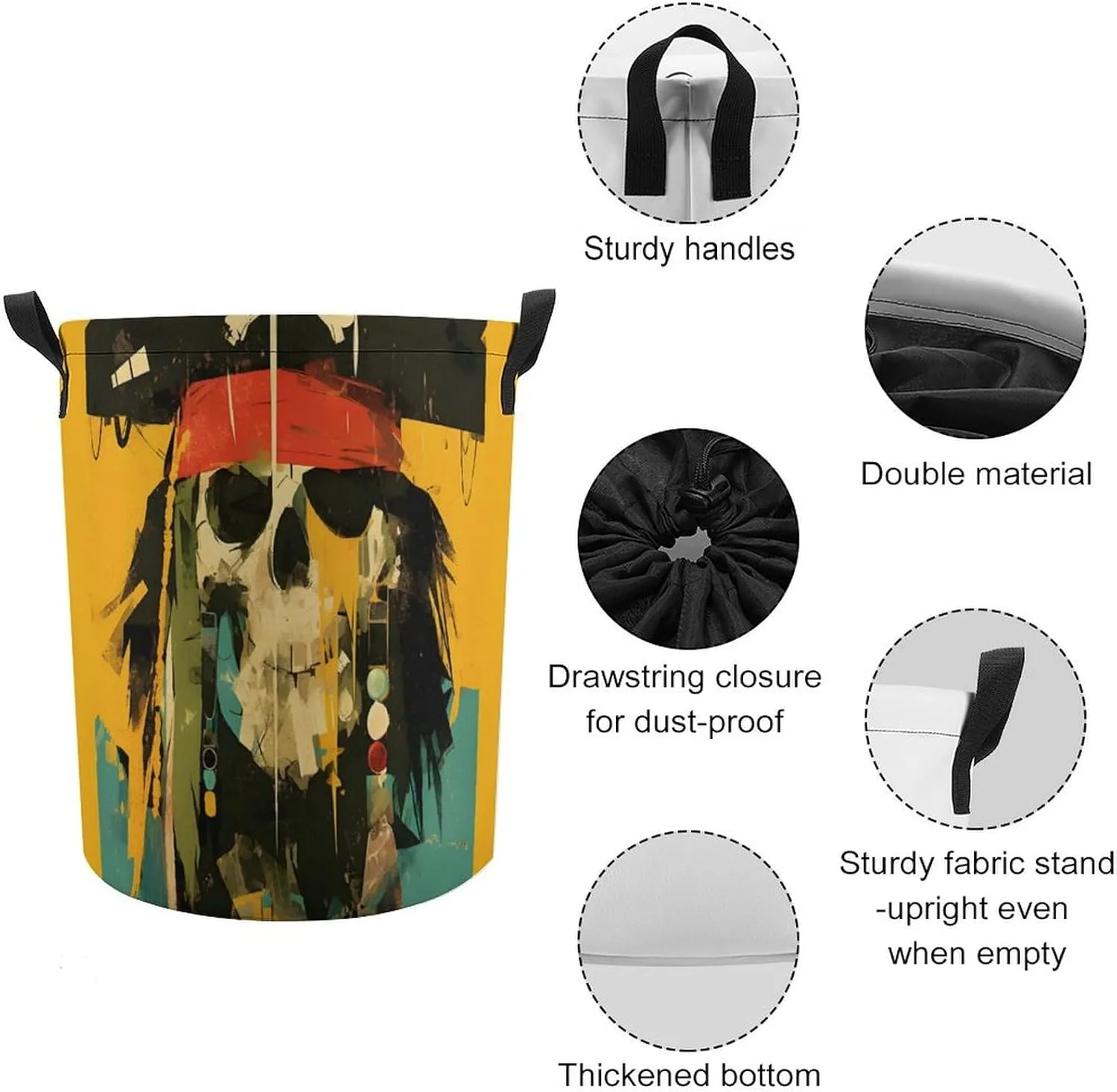Laundry Hampers, Large Drawstring Laundry Bag, Removable Laundry Bags, Collapsible Storage Bin with Handles for Home Organization, Kids Room, Nursery T-shirt