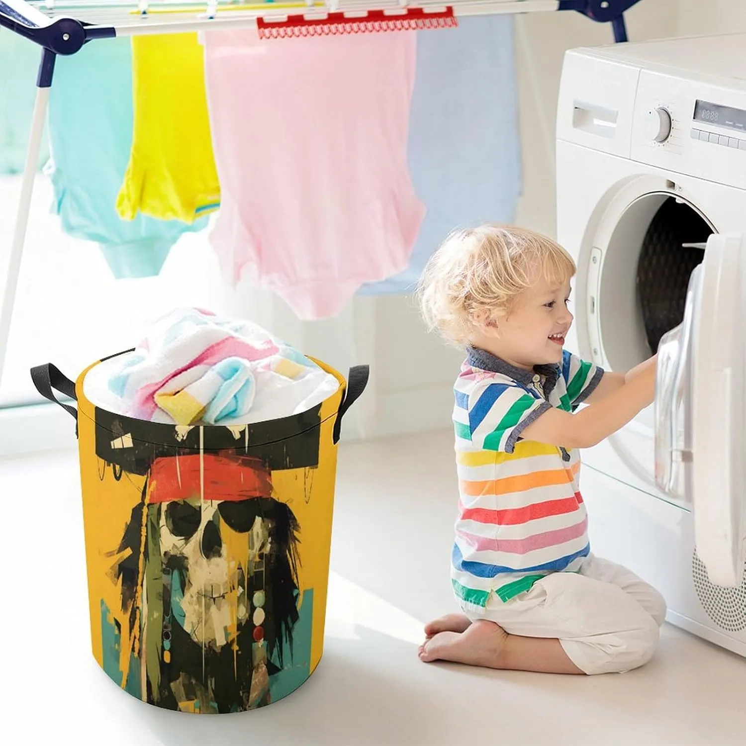 Laundry Hampers, Large Drawstring Laundry Bag, Removable Laundry Bags, Collapsible Storage Bin with Handles for Home Organization, Kids Room, Nursery T-shirt