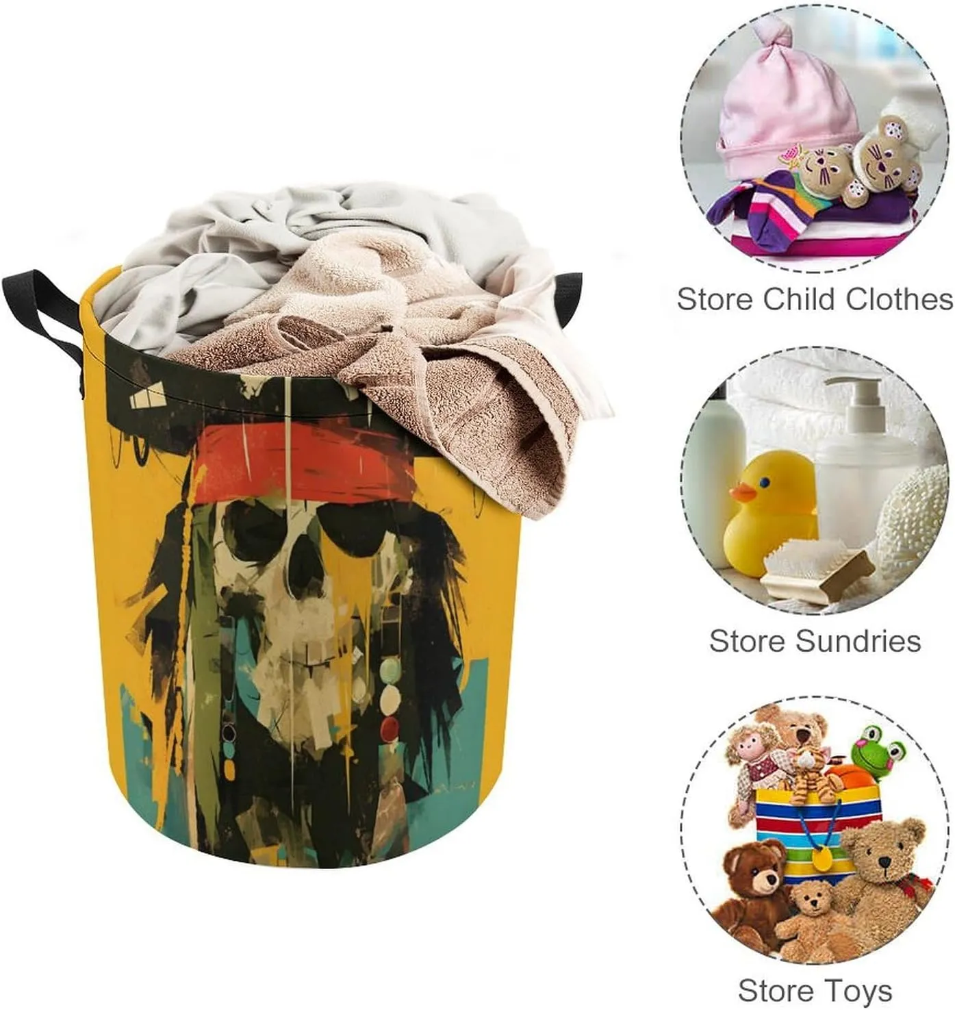 Laundry Hampers, Large Drawstring Laundry Bag, Removable Laundry Bags, Collapsible Storage Bin with Handles for Home Organization, Kids Room, Nursery T-shirt