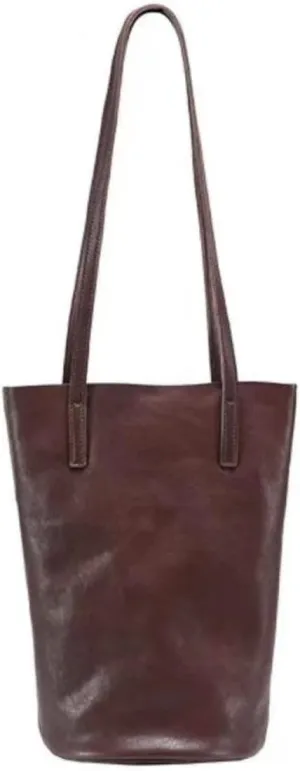 Lazy Bucket Vegetable Tanned Cowhide Large Capacity Commuter Tote College Student Hand-held Crossbody Bag on One Shoulder