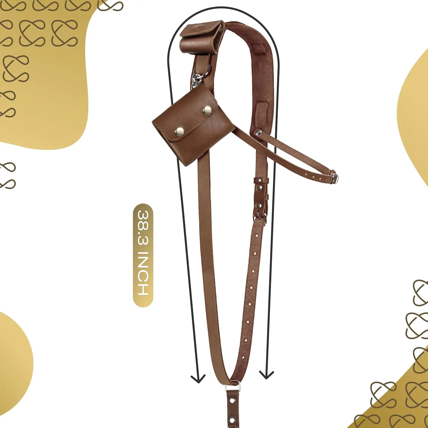 Leather Camera Strap for One Camera - Professional Single Leather Harness Shoulder Strap with Sd Card Holder & Battery Holder, Quick Release Gear for DSLR/SLR, Brown