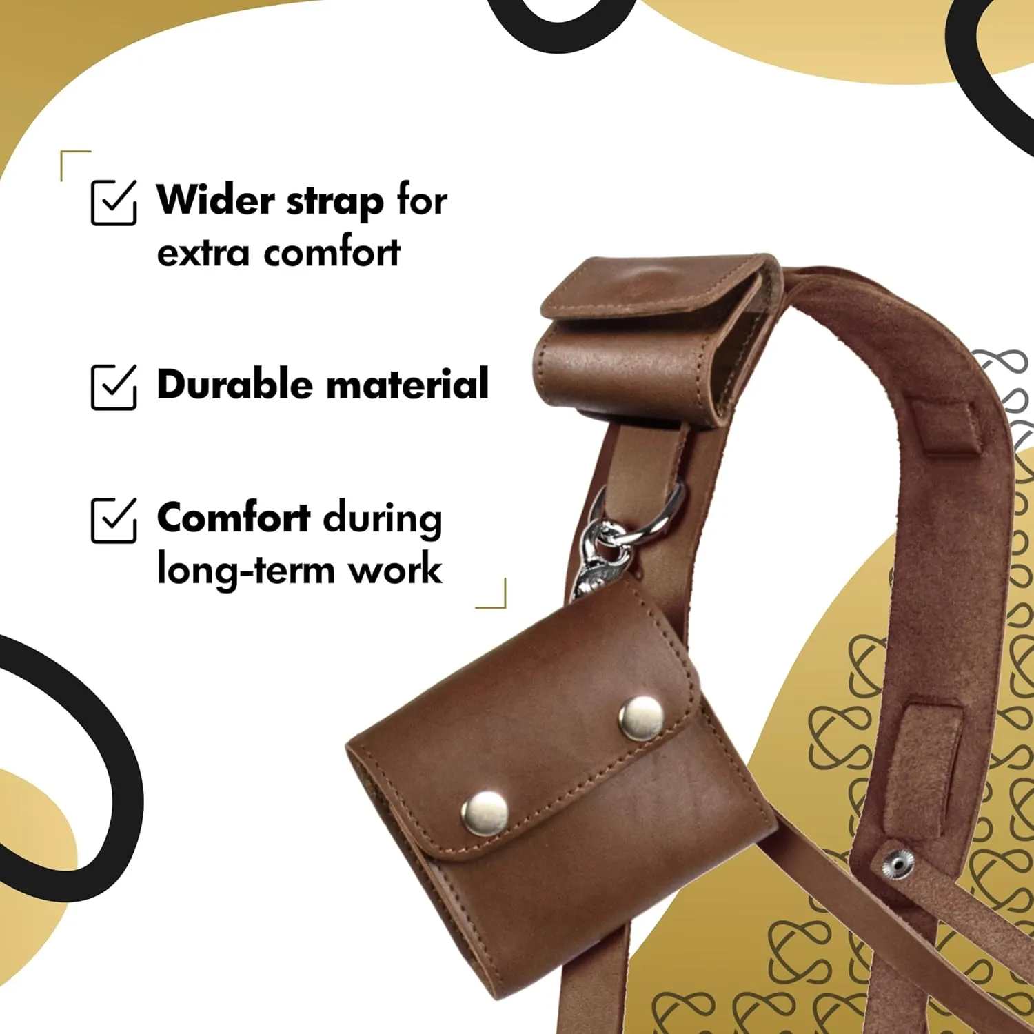 Leather Camera Strap for One Camera - Professional Single Leather Harness Shoulder Strap with Sd Card Holder & Battery Holder, Quick Release Gear for DSLR/SLR, Brown