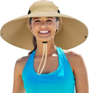 Leotruny Women Super Wide Brim Sun Hat UPF50  Waterproof Bucket Hat for Fishing, Hiking, Camping