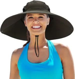 Leotruny Women Super Wide Brim Sun Hat UPF50  Waterproof Bucket Hat for Fishing, Hiking, Camping