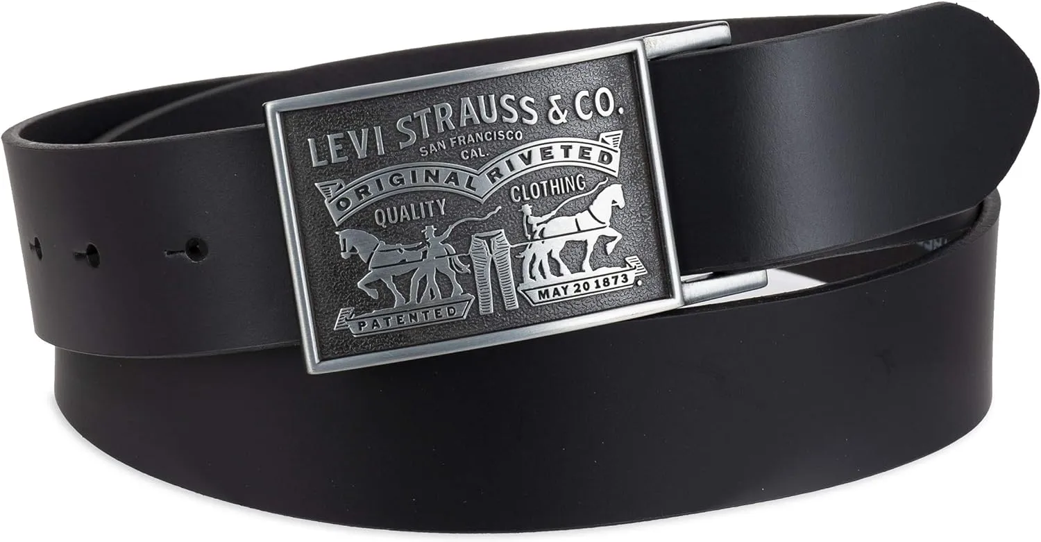 Levi's Men's Everyday Jean Belt with Removable Plaque Buckle