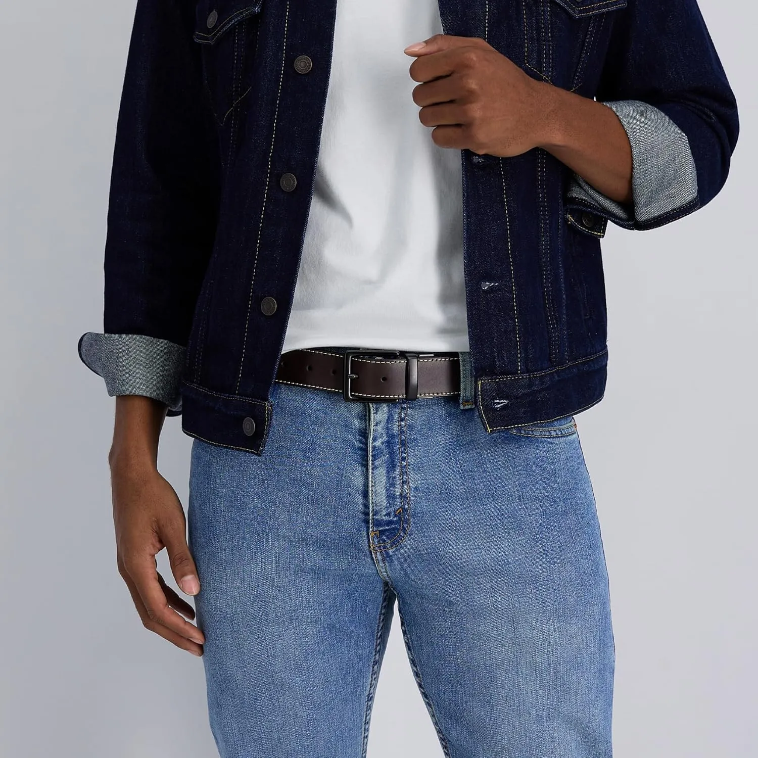 Levi's Men's Two-in-One Reversible Rotative Buckle Casual Everyday Jean Belt (Regular and Big & Tall Sizing)