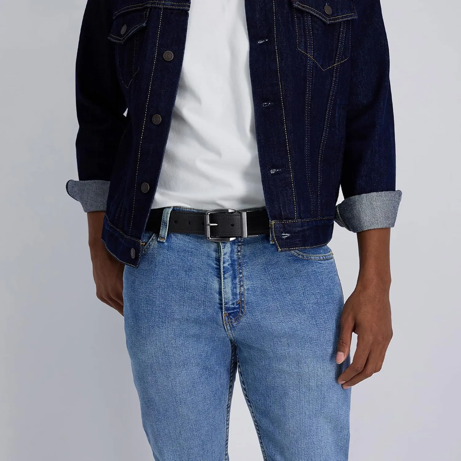 Levi's Men's Two-in-One Reversible Rotative Buckle Casual Everyday Jean Belt (Regular and Big & Tall Sizing)