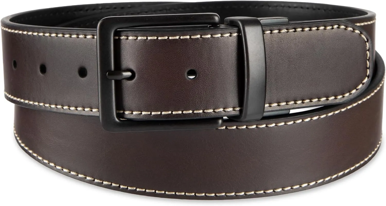 Levi's Men's Two-in-One Reversible Rotative Buckle Casual Everyday Jean Belt (Regular and Big & Tall Sizing)