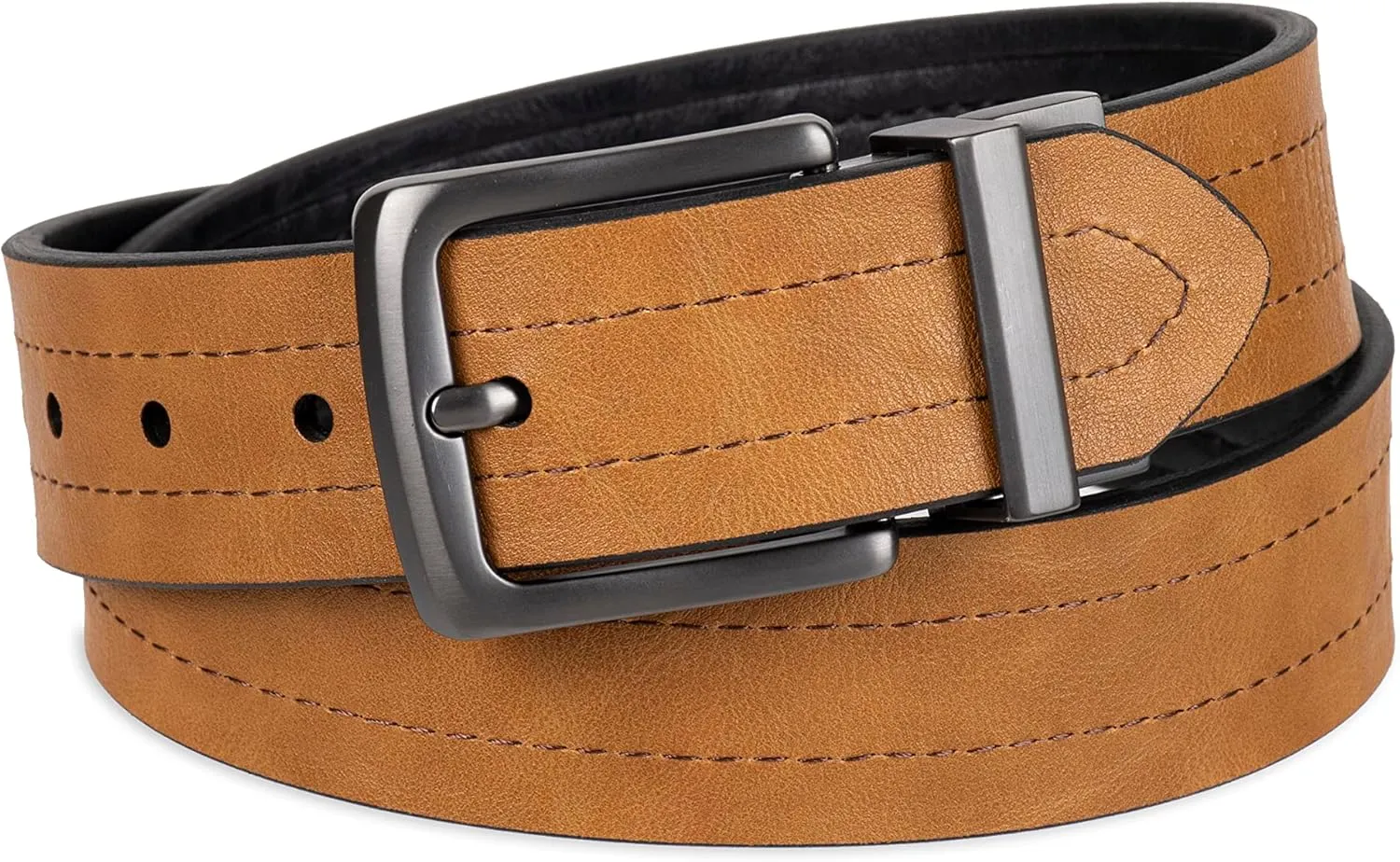 Levi's Men's Two-in-One Reversible Rotative Buckle Casual Everyday Jean Belt (Regular and Big & Tall Sizing)