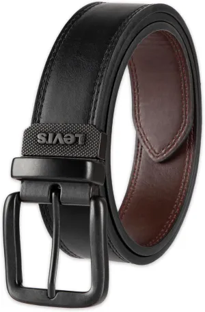 Levi's Men's Two-in-One Reversible Rotative Buckle Casual Everyday Jean Belt (Regular and Big & Tall Sizing)