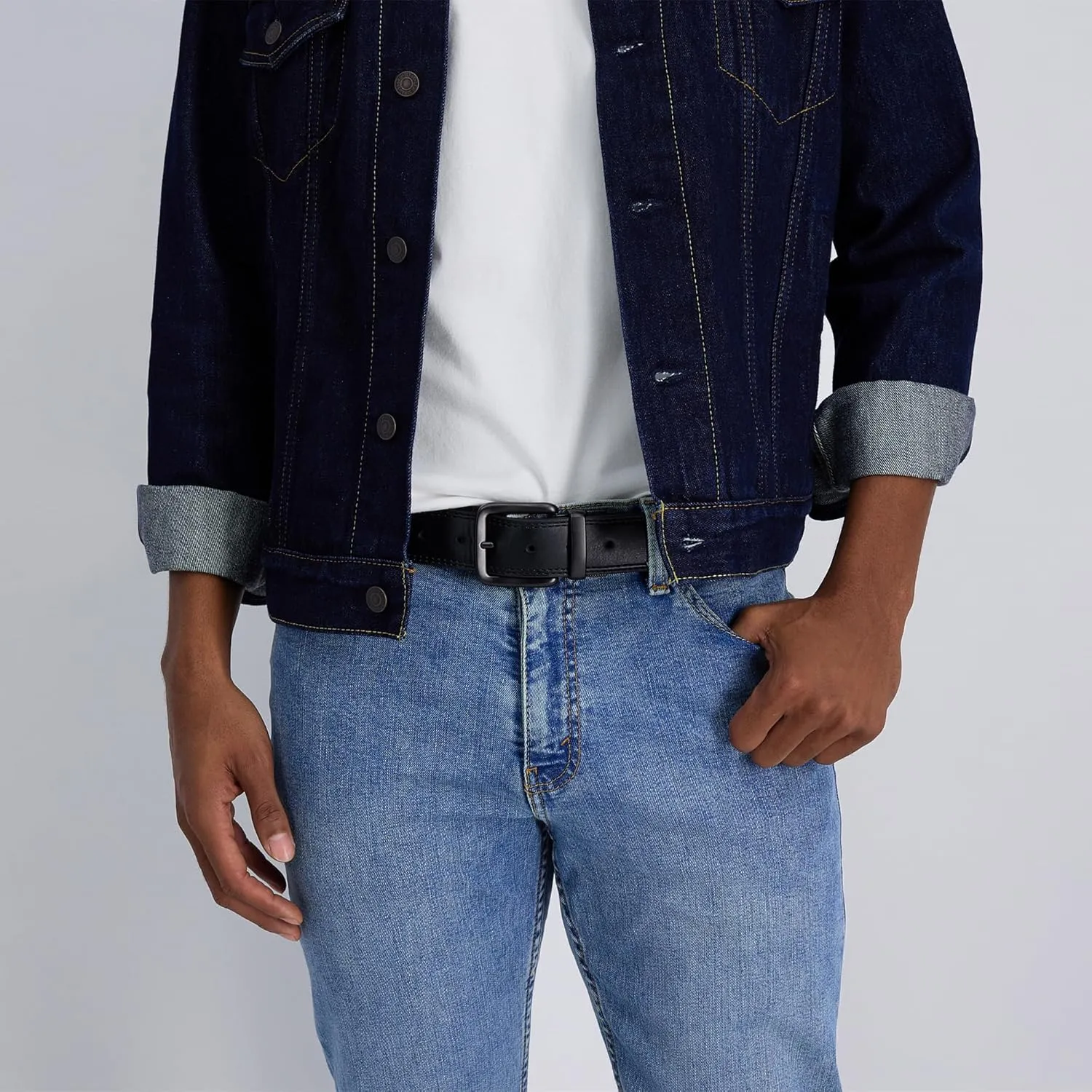 Levi's Men's Two-in-One Reversible Rotative Buckle Casual Everyday Jean Belt (Regular and Big & Tall Sizing)