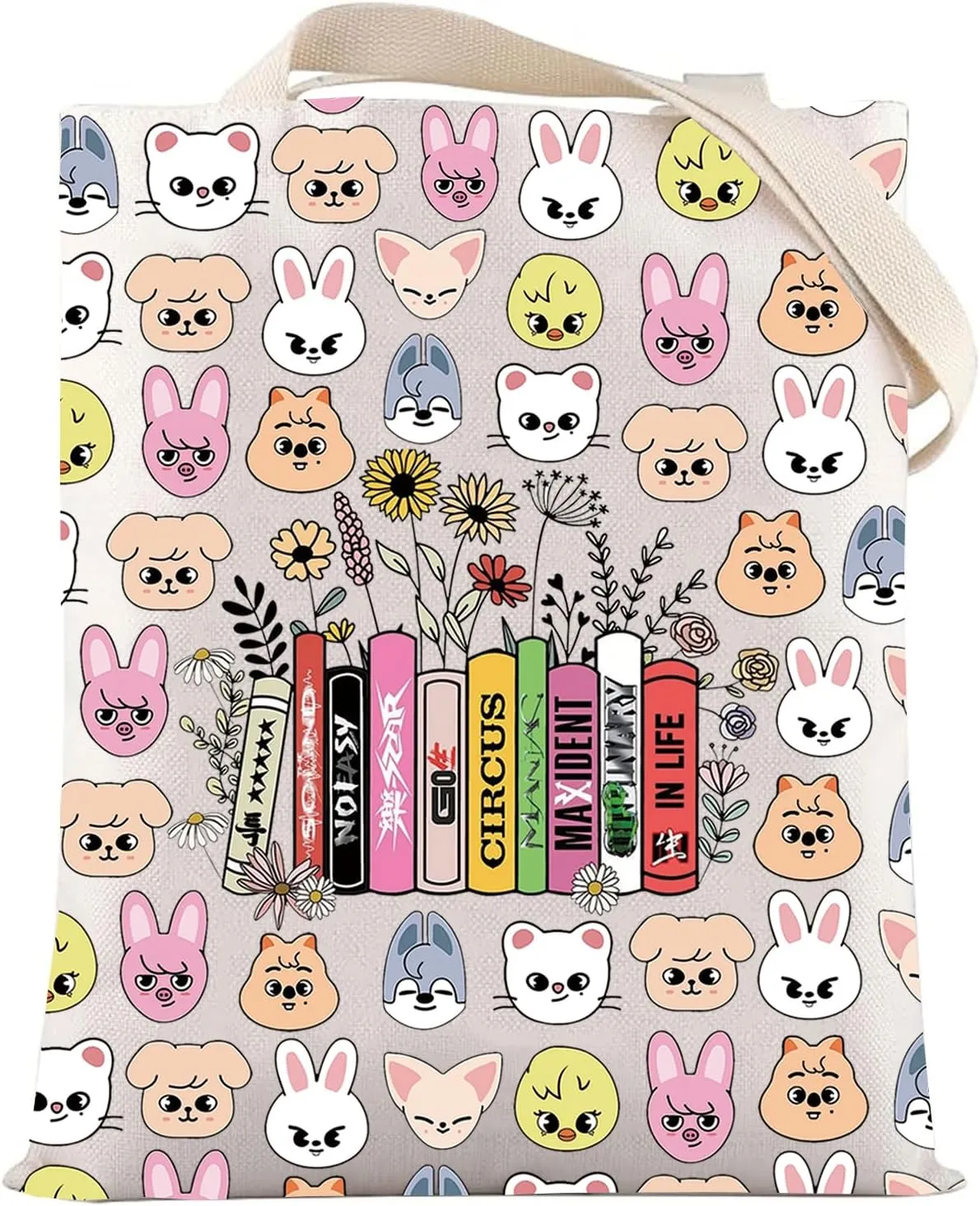 LEVLO Cartoon SKZ Cosmetic Makeup Bag SKZ Animal Fans Gift K-POP Cartoon Member Zipper Pouch Bag K-POP Merch (SK Z Life TG)