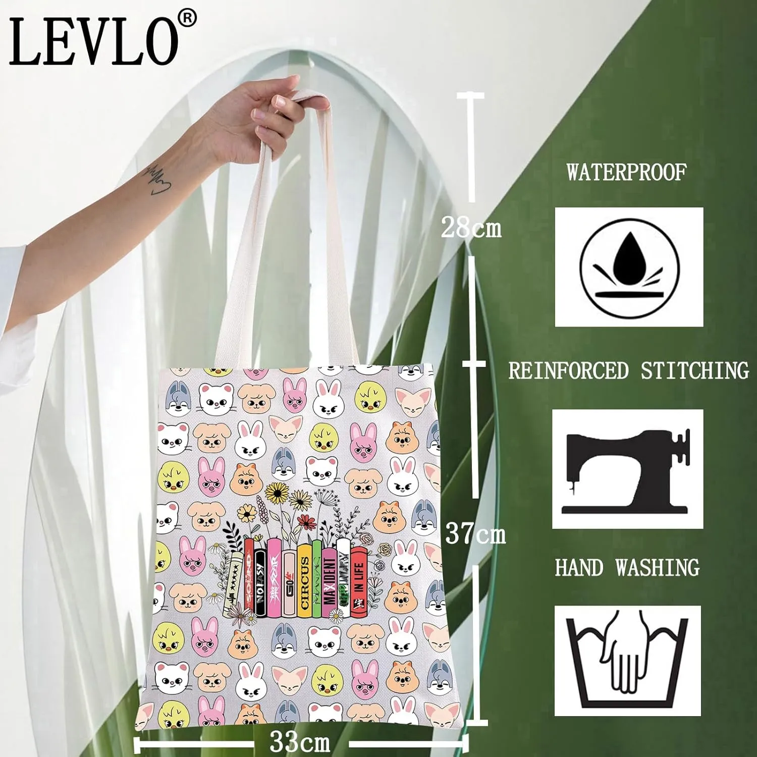 LEVLO Cartoon SKZ Cosmetic Makeup Bag SKZ Animal Fans Gift K-POP Cartoon Member Zipper Pouch Bag K-POP Merch (SK Z Life TG)