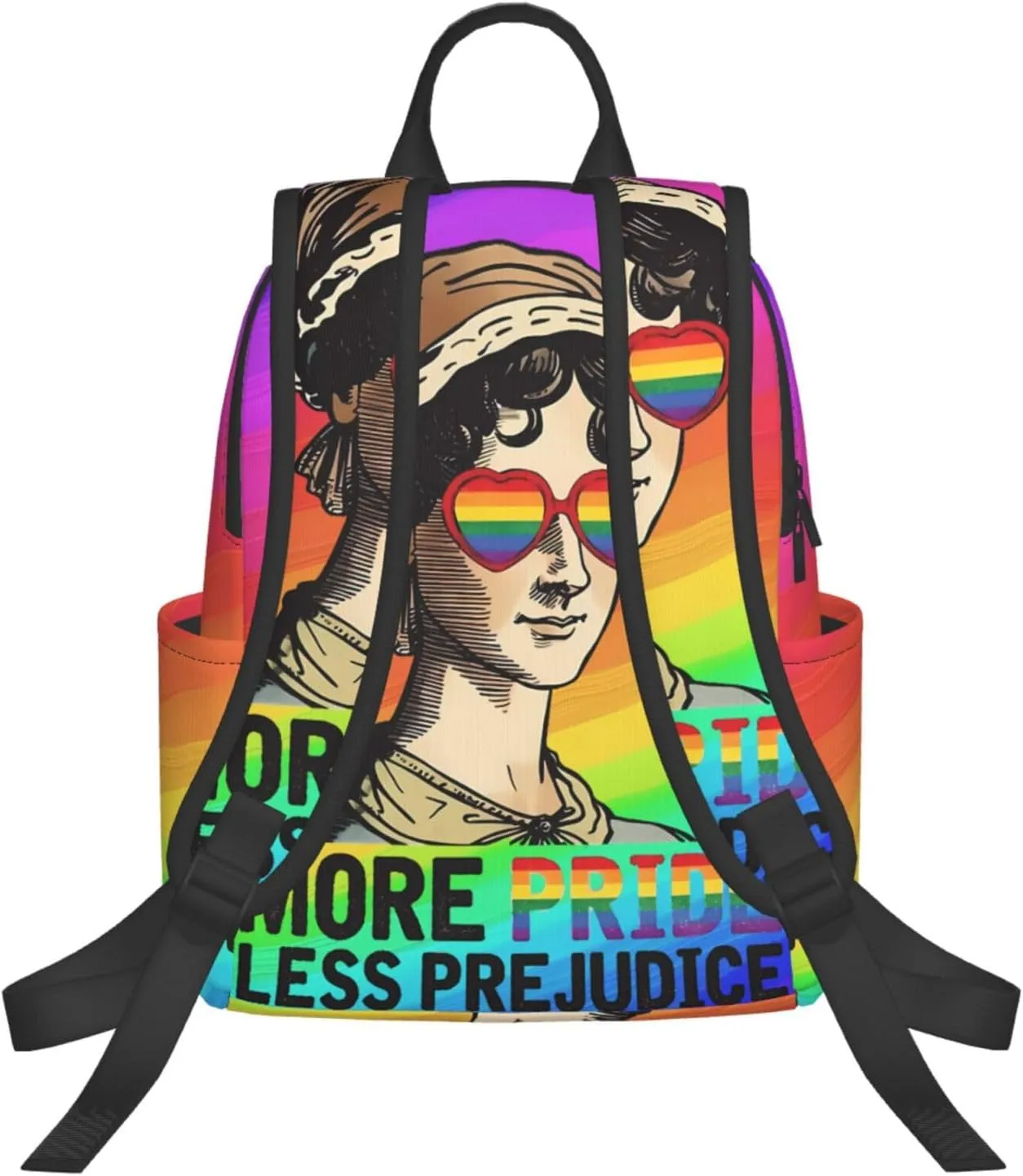 LGBT Rainbow Gay More Pride Less Prejudice Travel Laptop Backpack Casual Backpacks Double Shoulder Daypack Notebook Rucksack Work Bags Sports Bag for Gym Hiking Camping Beach