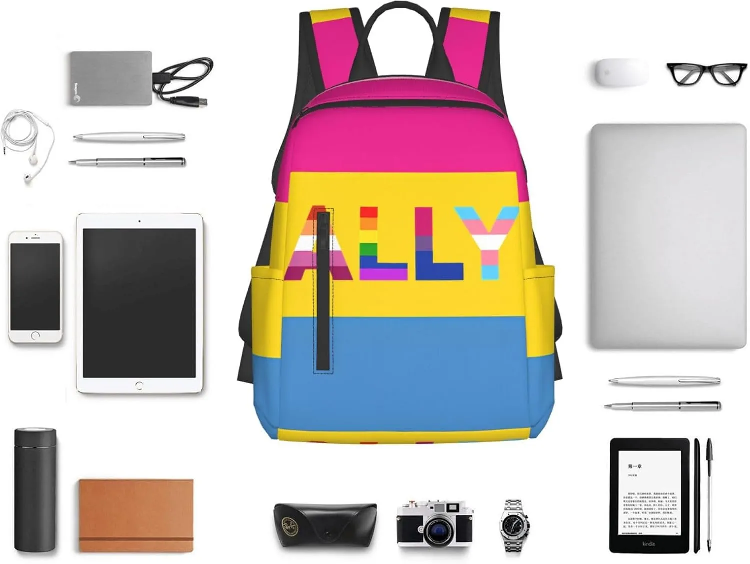 LGBT Rainbow Gay Pride Ally Travel Laptop Backpack Casual Backpacks Double Shoulder Daypack Notebook Rucksack Work Bags Sports Bag for Gym Hiking Camping Beach