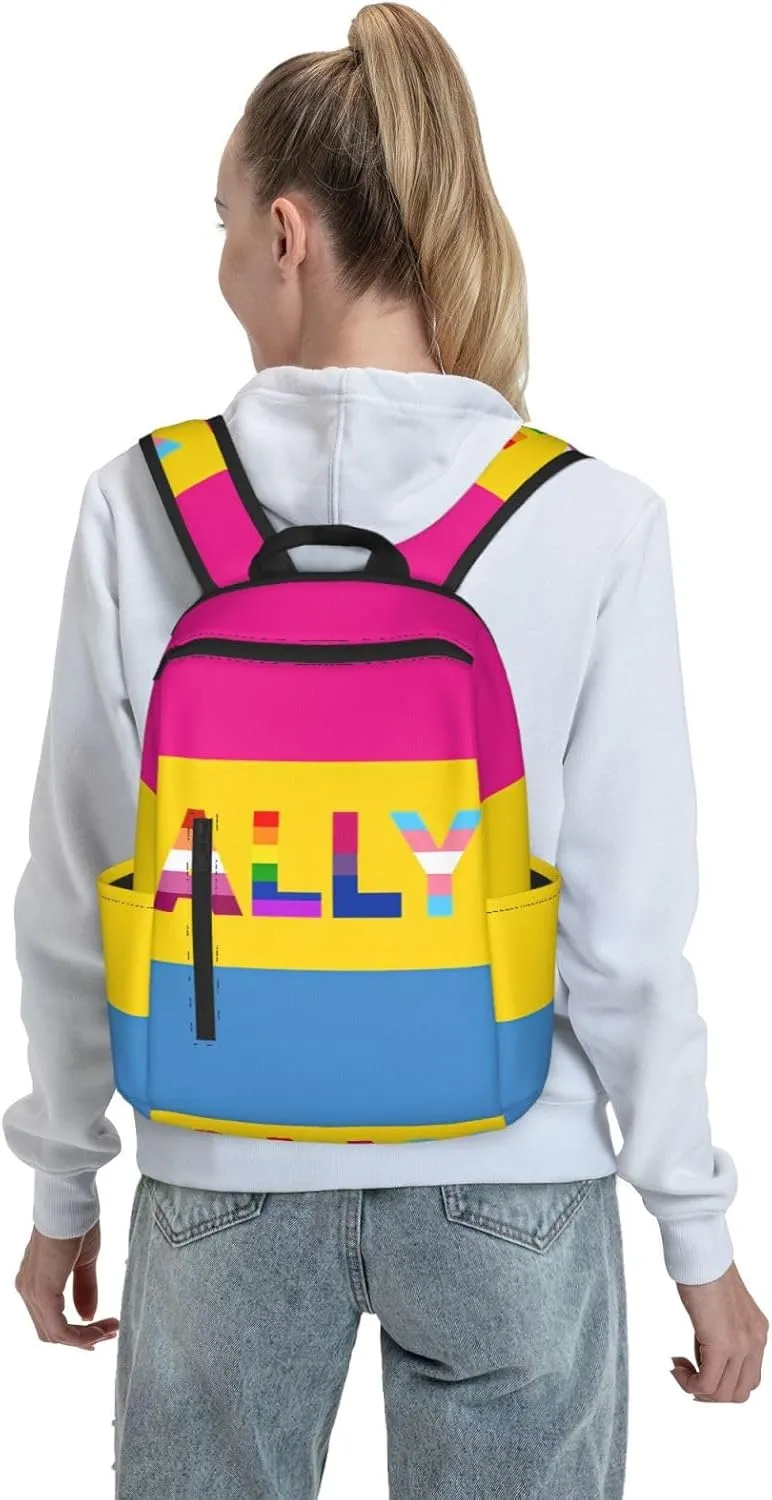 LGBT Rainbow Gay Pride Ally Travel Laptop Backpack Casual Backpacks Double Shoulder Daypack Notebook Rucksack Work Bags Sports Bag for Gym Hiking Camping Beach