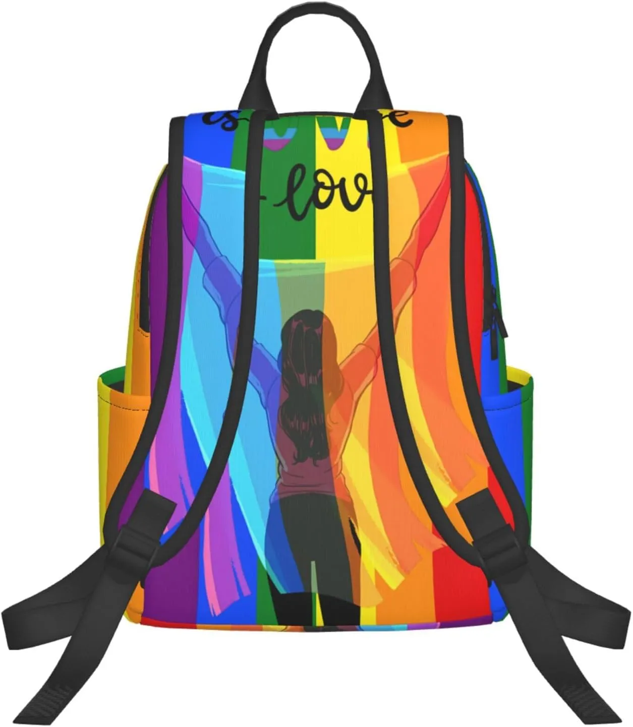 LGBT Rainbow Gay Pride Flag Love Is Love Travel Laptop Backpack Casual Backpacks Double Shoulder Daypack Notebook Rucksack Work Bags Sports Bag for Hiking Camping Beach