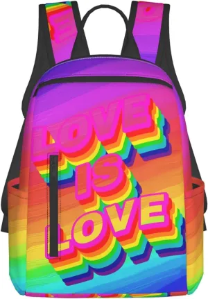 LGBT Rainbow Gay Pride Love Is Love Travel Laptop Backpack Casual Backpacks Double Shoulder Daypack Notebook Rucksack Work Bags Sports Bag for Gym Hiking Camping Beach