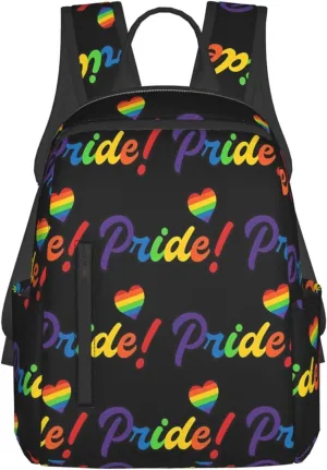 LGBT Rainbow Pride Gay Heart Travel Laptop Backpack Casual Backpacks Double Shoulder Daypack Notebook Rucksack Work Bags Sports Bag for Gym Hiking Camping Beach